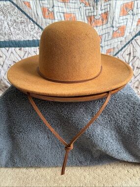 *NWT* Brixton Wool Tiller Hat with Chin Cord, Heather Coffee, Sz M, Unisex ✨